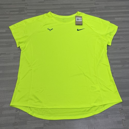 Nike Rafa Nadal Challenger Dri-Fit Court Tennis Shirt Mens 2XL Volt DV2887 $70
