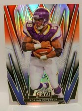 ADRIAN PETERSON TRUE 1/1 RED,WHITE,BLUE BASE CARD LEAF METAL FOOTBALL 2024