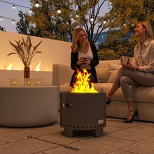 Outsunny 45cm Smokeless Wood Burning Firepit Metal Fire Pit Refurbished