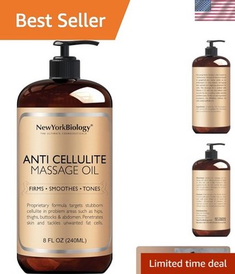 New York Biology Anti Cellulite Massage Oil 8 Fl. oz   Made with 100% Natural...