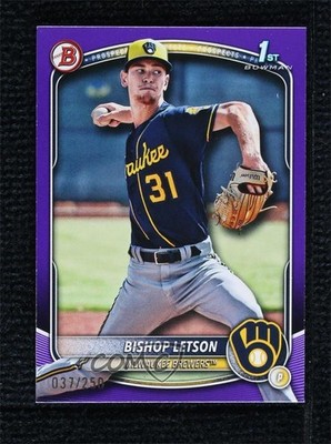 2025 Bowman Prospects Purple 37/250 Bishop Letson #BP-30 xb2