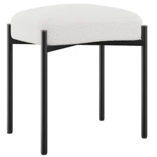 Vanity Stool, Footrest, Square Ottoman Bench with Metal Legs, Makeup Dressing...