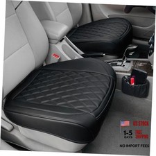 ,2 Pack Leather Front Car Seat Cover Bottom Car Seat,Anti-Slip and black-2pcs