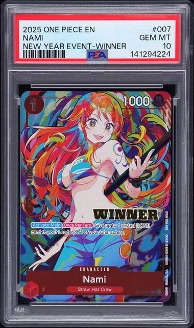 2025 ONE PIECE PROMOS NEW YEAR EVENT-WINNER #007 NAMI PSA 10 | eBay