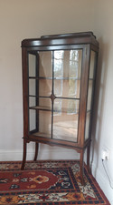 Vintage Mahogany Glazed Display Cabinet With Astragal Door And Key