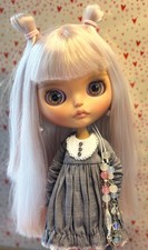 custom ooak blythe style doll, Pink hair, Doll with Outfit