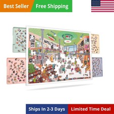 2-in-1 Rotating  Tilting Puzzle Board for 1500  Piece Puzzles with 4 Color Dr...