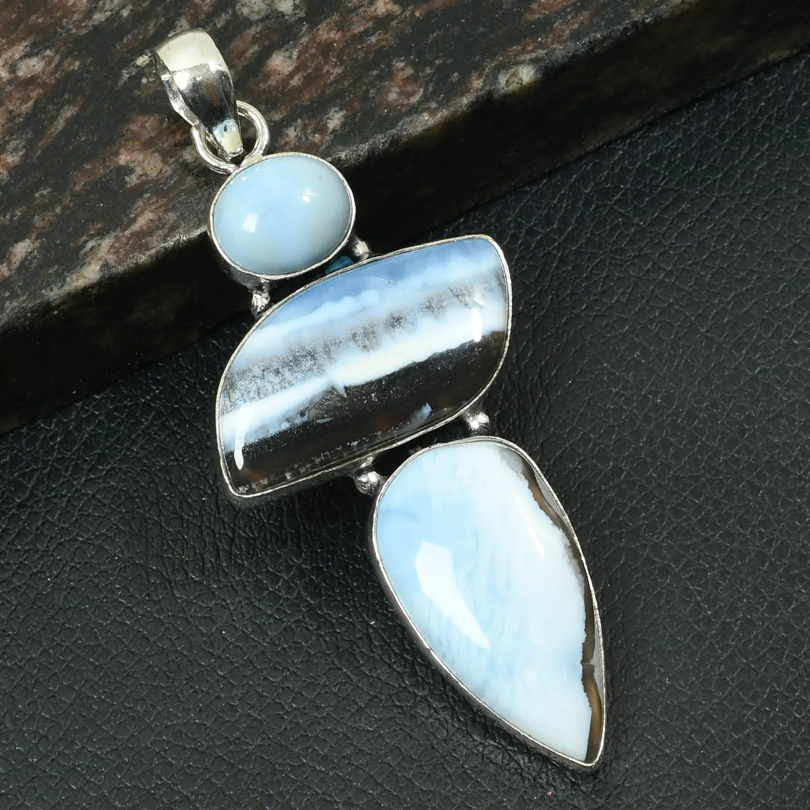 Owyhee Opal Gemstone Ethnic Handmade Pendant Jewelry For Unisex 2.88