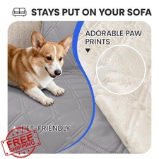 CYCMACO Waterproof Dog Blanket Light Grey 52x82" Non-Slip Pet Couch Cover