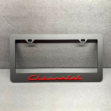 1x Red Chevy 3d Emblem Badge M-black Acrylic Car License Plate Frame Rust Free