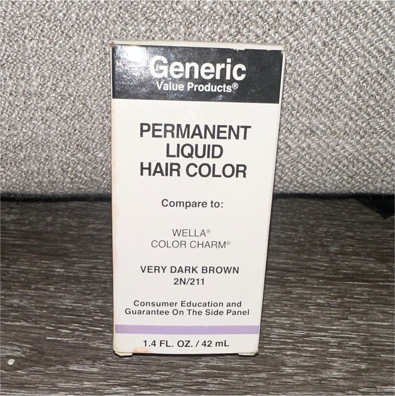 Generic Value Products Permanent Liquid Hair Color Very Dark Brown 1.4 fl oz