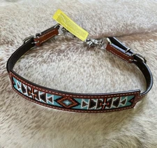 Top Grain Leather Beaded Western Wither Strap New Horse Tack