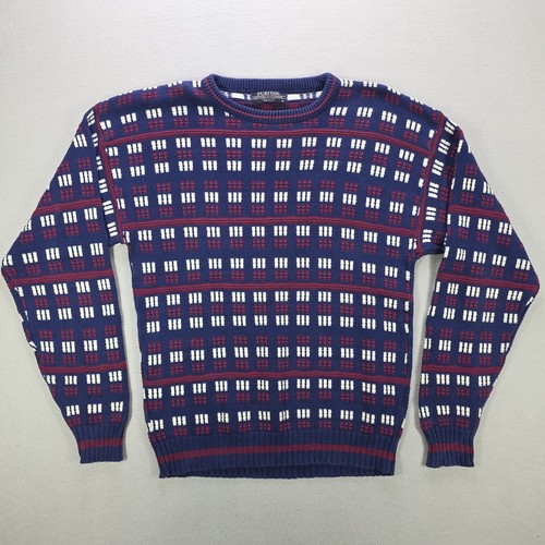 Vintage Puritan Pullover XL Blau Rot Weiß Grampa Cosby Made In USA Baumwolle - Bild 2 von 10