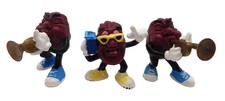 3 Applause California Raisins Plastic Figurines Lot Vintage 1988 Calrab Trumpet