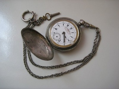 800 Silber K. Serkisoff & Co Constantinople Schlüsseltaschenuhr aus Sammlung
