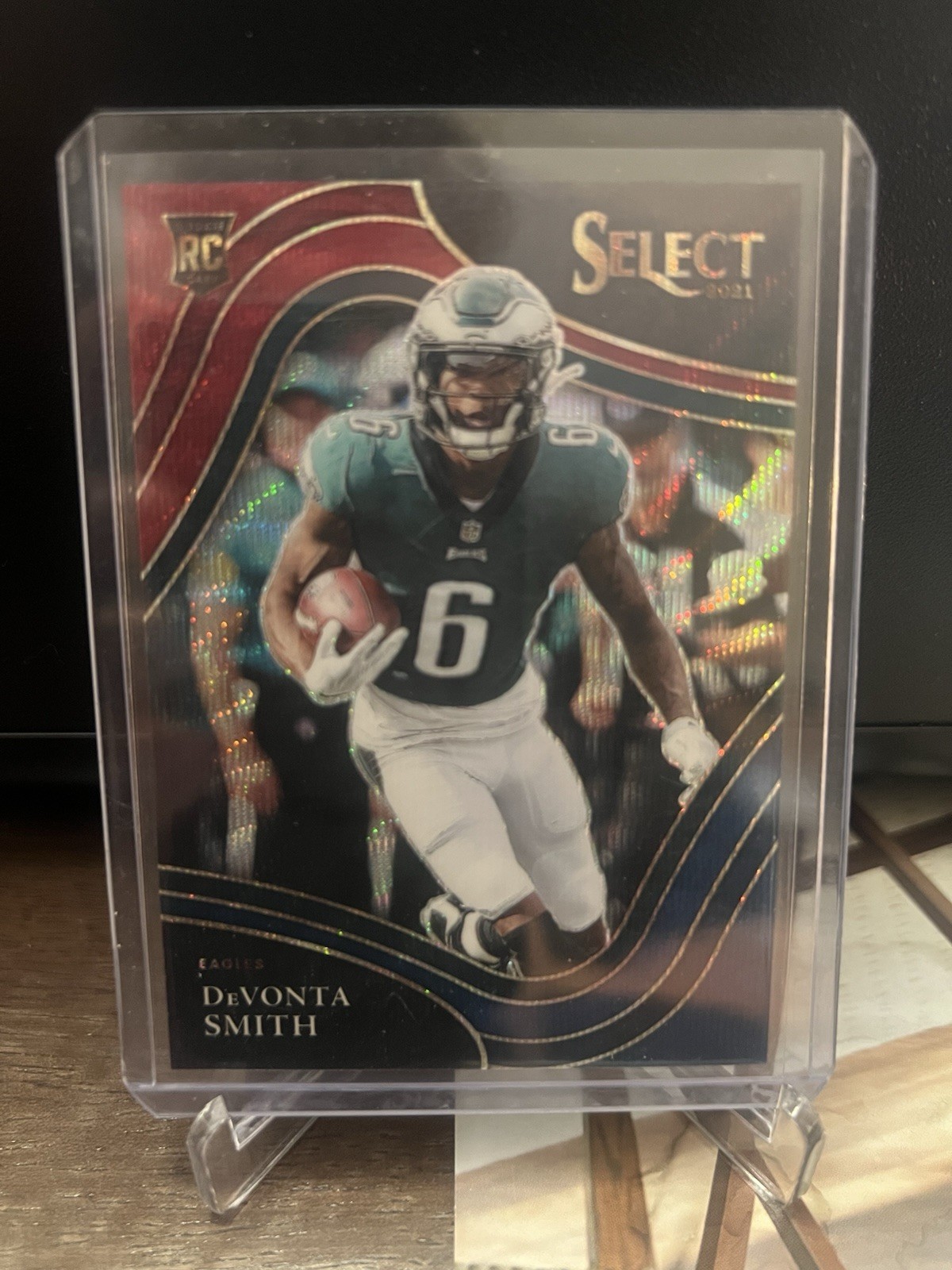 DEVONTA SMITH 2021 SELECT FIELD LEVEL ROOKIE TRI COLOR PRIZM RC /75