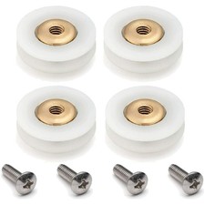 Roller Duschtür Rollen gerillt 19 mm Edelsta...
