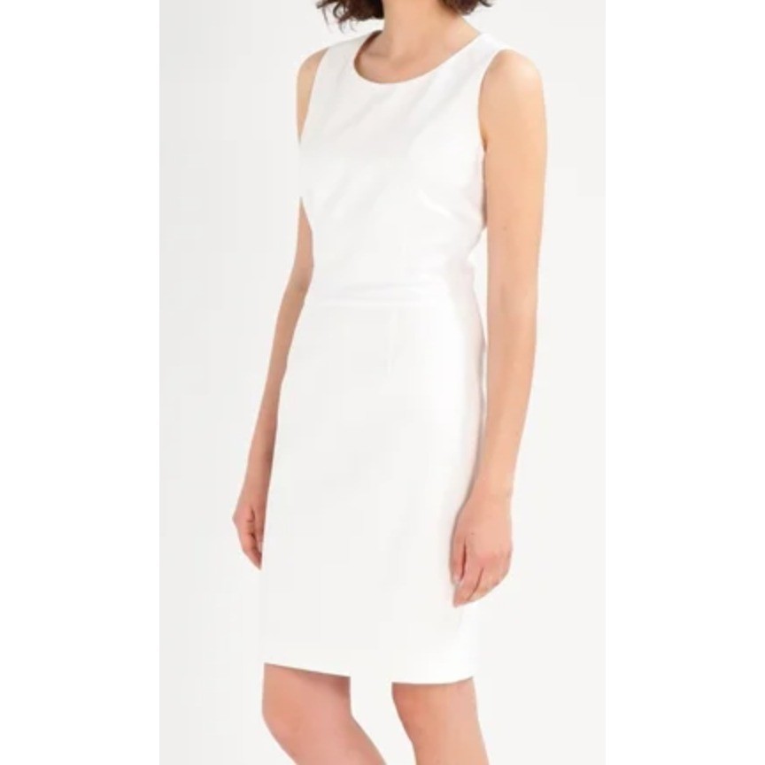 Givenchy Paris White Sleeveless Sheath Dress Zip Back Tailored Minimalist US 10