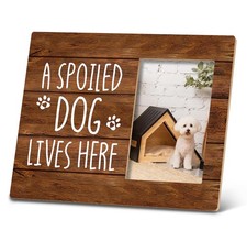A Spoiled Dog Lives Here Picture Frame,Dog Mom Gifts Dog Lovers Gifts 10 8 in...