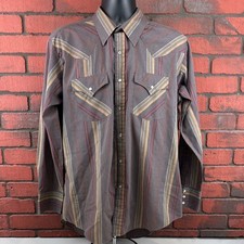 Ely Cattleman Vintage Pearl Snap Men's Shirt XL Western Cowboy Rodeo