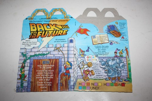 1991 McDonalds Back to the Future Happy Meal Boxes Lot of 6 Great Shape - Picture 4 of 13