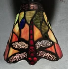 Vintage Dragon Fly Tiffany Style Stained Glass  Lamp Light Shade 5.5 inch