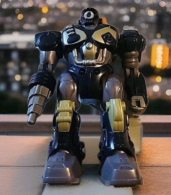 Robot Toy, Blue, Walks, Lights, and Sound HAP-P-KID 7'' Works w/ Batteries