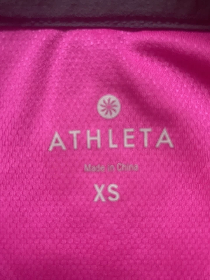 Polo Athleta Birdie Acanalado Manga Corta Rosa Magenta Talla Xtra Pequeño Foto 3 de 4