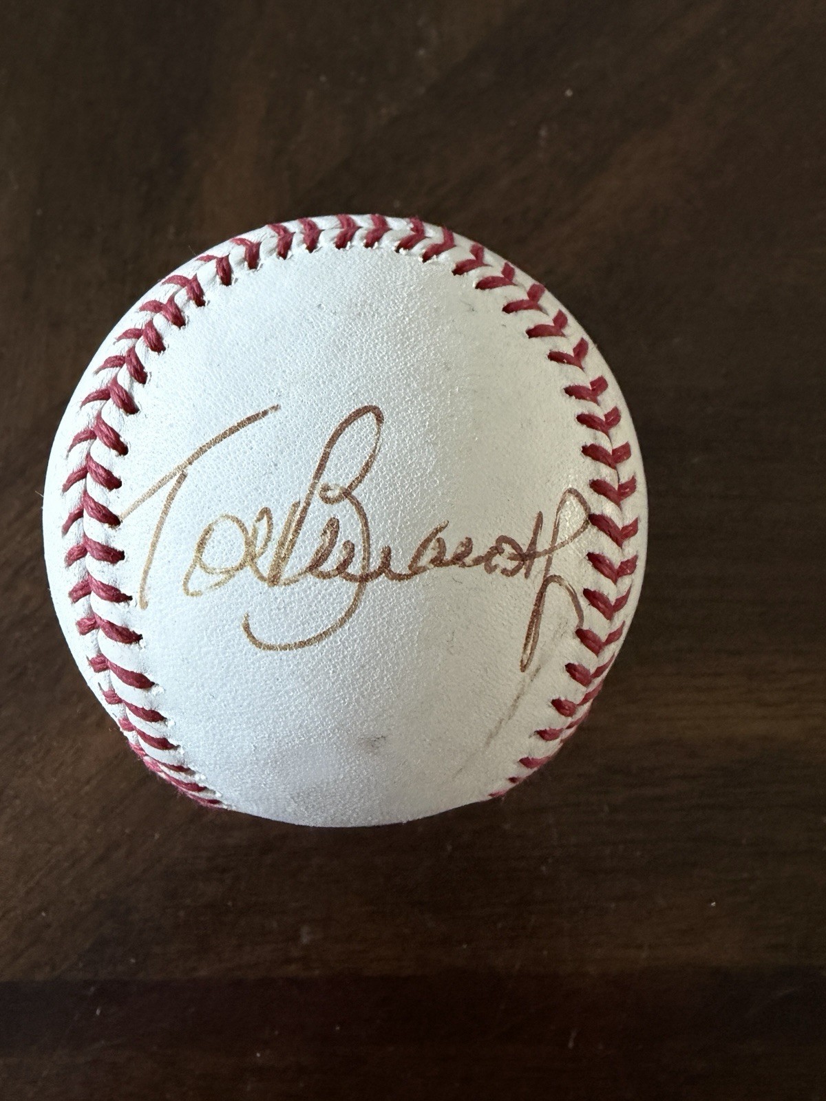 Tom Brunansky Autographed MLB Baseball Batting Practice