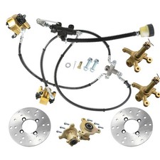 Front Foot Hydraulic Brake Caliper Steering 3 Stud Spindle Hub ATV Go Kart Cart