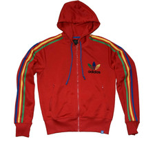 vintage Adidas track jacket RASTA hoodie marley reagge hooded red Men RARE