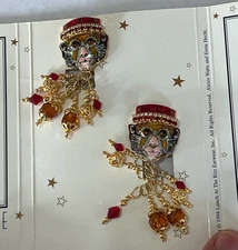 Lunch at the Ritz Ears D'Oeuvre at the Ritz Monkey Face Clip-On  Earrings