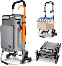 ® Carrello Spesa Pieghevole in Alluminio, Carrello Portaspesa 6 Ruote Con Borsa