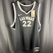 New Nike WNBA Las Vegas Aces Wilson #22 Women's XXL Black/Gray Dri-FIT Jersey