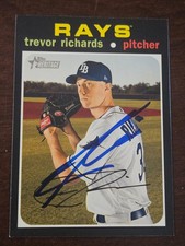 2020 Topps Heritage TREVOR RICHARDS RAYS In-Person Signed AUTO Autographed