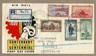 New Zealand NZ  1950 CANPEX Registered Canterbury Centennial Exhib FDC Cover