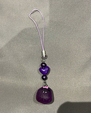 Purple grape walrus numnoms snackables handmade phone charm