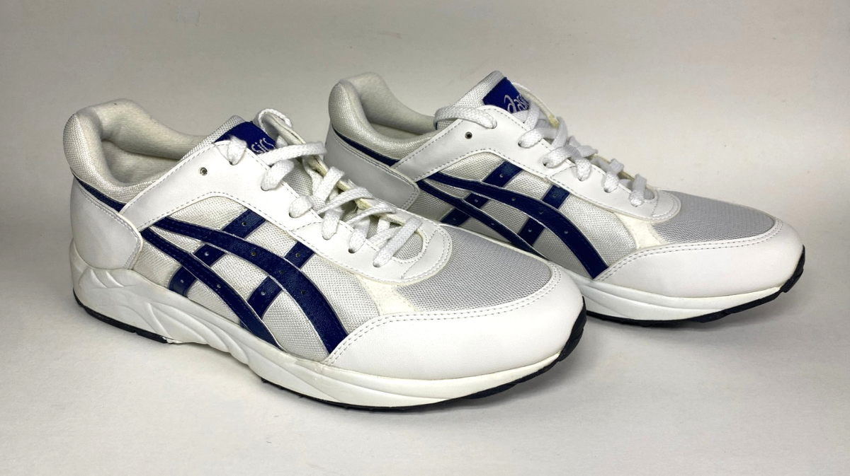 NOS Vintage 90s Asics Gel TN690 Run 1 Sneakers White Navy Sz  display picture 2