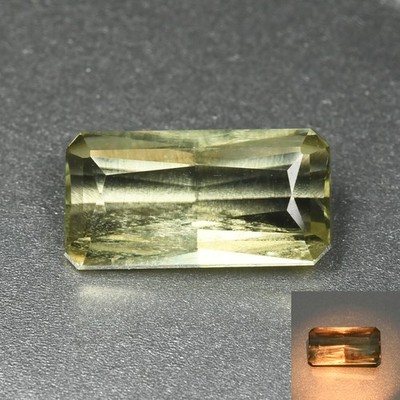 2.59Ct Remarkable Octagan 11.7X6.1 MM Olive Green to Red Turkey Natural Diaspore