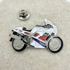 Vintage Silver Tone Enamel Yamaha FZR 1000 Sports Motorcycle Bike Pin