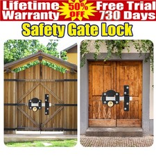 Long Throw Gate Lock Double Sides 50mm SS for Wooden Garden Door/Gate w/5 Keys