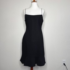 LIKELY Banks Mini Dress 10 Black Sheath Flounce Ruffle Cocktail Flirty Feminine