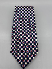 POLO RALPH LAUREN Vintage Tie, 100% Silk, Blue Red Geometric, Made In USA