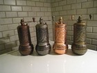 (4 GRINDERS) 4" Turkish Pepper Salt Spice Grinder Mill-Brass-Ni Shiny&Mat Colour
