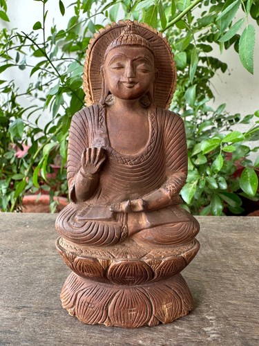 Antigua Rara Estatuilla de Buda Hindú Jain Mahaveer tallada a mano - Imagen 2 de 8