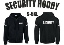 Security Zip Hoody Bodyguard Doorman Sizes S-5XL Printed Front Back Sleeves