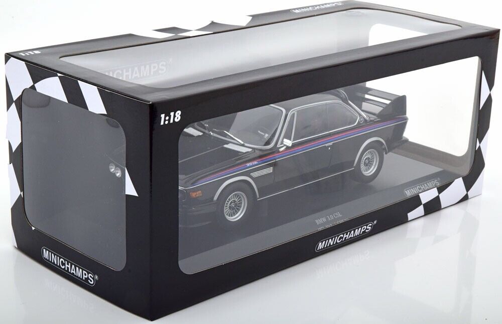 豪華ラッピング無料 Minichamps Scale 1/18 1973 Model Diecast Black CSL 3.0 BMW 乗用車