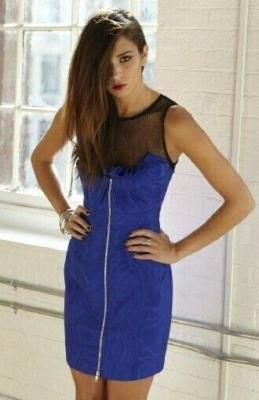Ali Ro Blue Beret Taffeta Black Illusion Lace Zip Front Dress 6 | eBay Ali Ro Blue Beret Taffeta Black Illusion Lace Zip Front Dress 6 | eBay