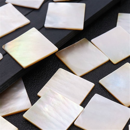 4 pcs Natural White Colorful Inlay Material Abalone Shell Blanks DIY 30x30mm - Picture 3 of 6