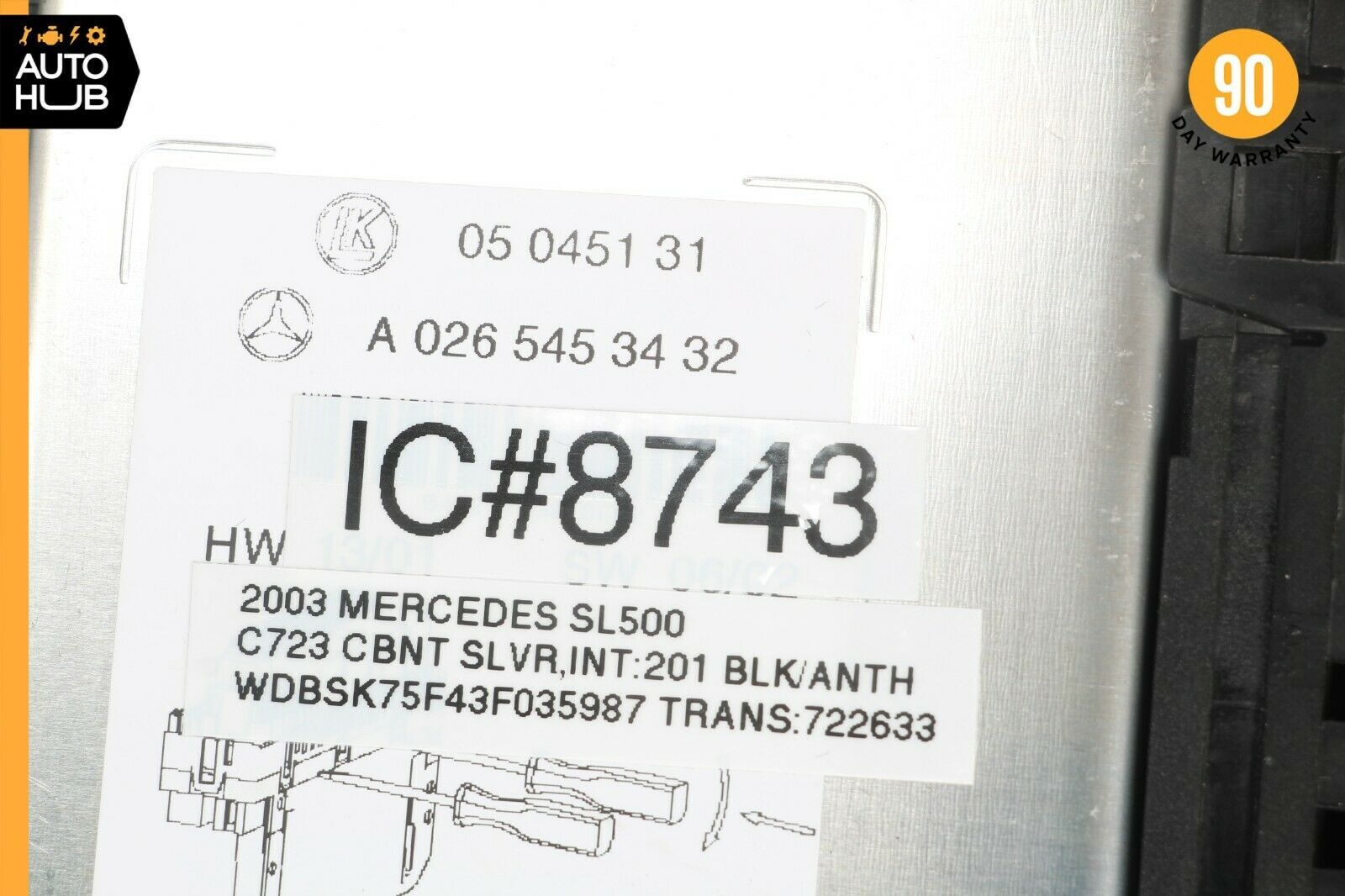 03-12 Mercedes R230 SL500 SL550 SL55 AMG Rear SAM Fuse Box Relay Module OEM